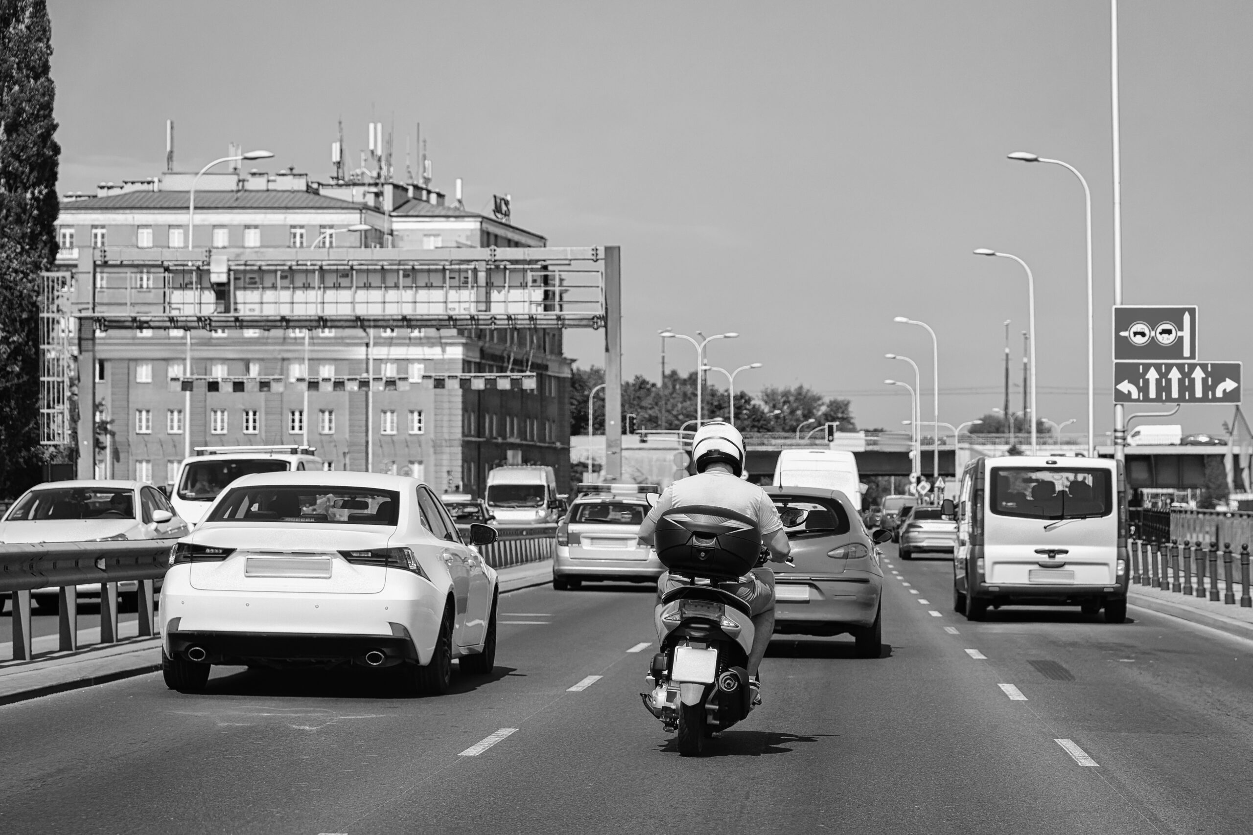 motorcycle-car-road-center-warsaw-poland